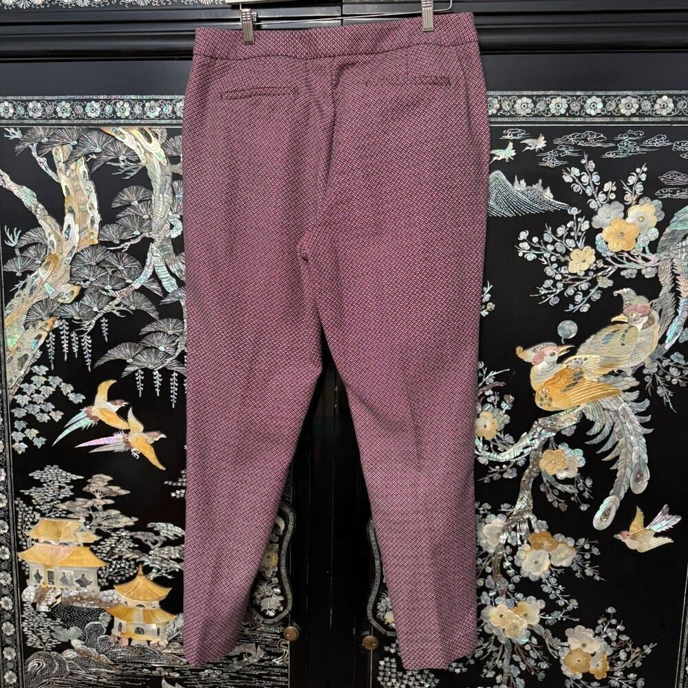 Talbots Heritage Diamond Geometric Print Straight-Leg Dress Pants 12 Red Blue - Picture 4 of 15
